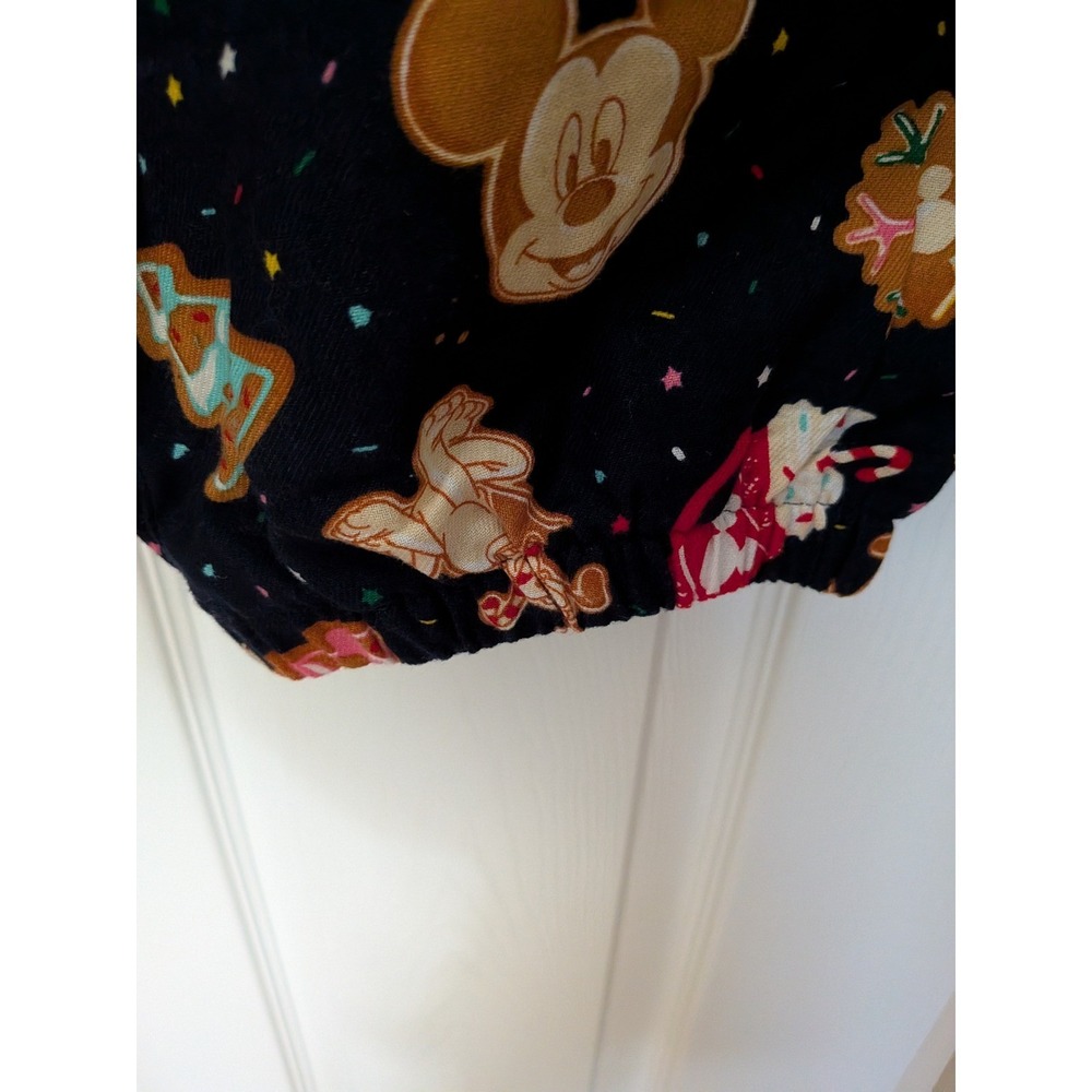 Disney Mickey Minnie Pluto Gingerbread Christmas Pajama Pants Navy Blue Flannel - Picture 8 of 16